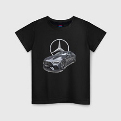 Футболка хлопковая детская Mercedes AMG motorsport, цвет: черный