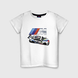 Футболка хлопковая детская BMW Great Racing Team, цвет: белый