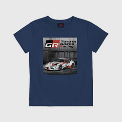 Футболка хлопковая детская Toyota Gazoo Racing Team, цвет: тёмно-синий
