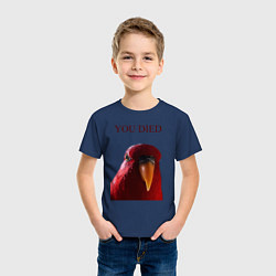 Футболка хлопковая детская Красный попугай, цвет: тёмно-синий — фото 2