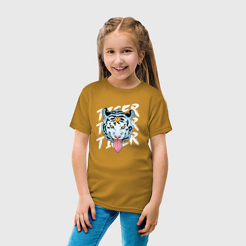 Детская футболка A tiger with a third eye / Горчичный – фото 4