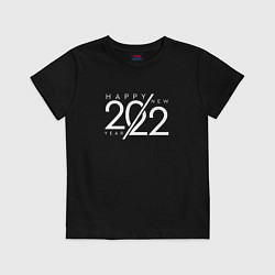 Футболка хлопковая детская Happy NY 2022, цвет: черный