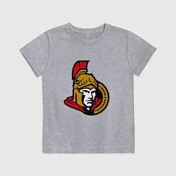 Футболка хлопковая детская Оттава Сенаторз логотип, цвет: меланж