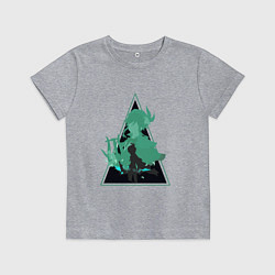 Футболка хлопковая детская Genshin Impact VentiВенти, цвет: меланж