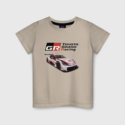 Футболка хлопковая детская Toyota Gazoo Racing Team, Finland, цвет: миндальный