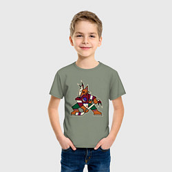 Футболка хлопковая детская Аризона Койотис логотип, цвет: авокадо — фото 2