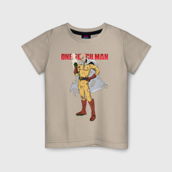 Детская футболка Сайтама в ободранном костюме One Punch-Man
