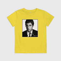 Футболка хлопковая детская Аль Пачино Al Pacino, цвет: желтый