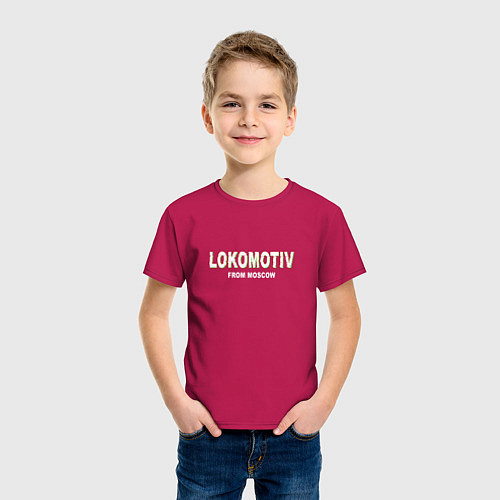 Детская футболка LOKOMOTIV from Moscow / Маджента – фото 3
