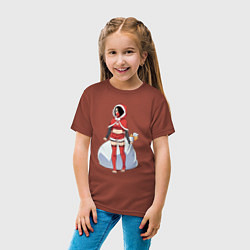 Футболка хлопковая детская Christmas Girl, цвет: кирпичный — фото 2