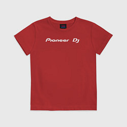 Футболка хлопковая детская Pioneer DJ - Logo White, цвет: красный