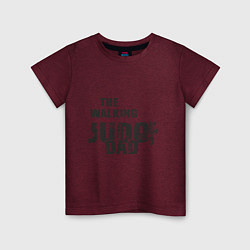 Футболка хлопковая детская Judo - Dad, цвет: меланж-бордовый
