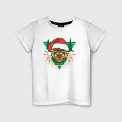 Футболка хлопковая детская Christmas Dog, цвет: белый