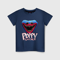Футболка хлопковая детская Poppy Playtime: Monster, цвет: тёмно-синий