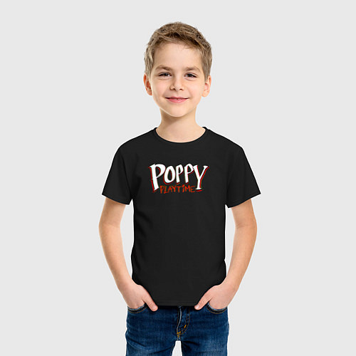 Детская футболка Poppy Playtime Logo / Черный – фото 3