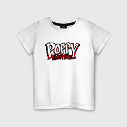 Футболка хлопковая детская Poppy Playtime: Logo, цвет: белый