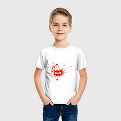 Футболка хлопковая детская Squid Game Blood, цвет: белый — фото 2