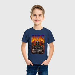 Футболка хлопковая детская DOOM 64, цвет: тёмно-синий — фото 2
