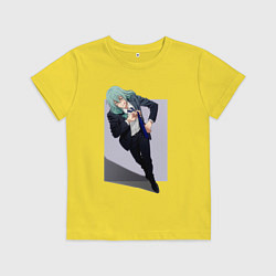 Футболка хлопковая детская Махито из Магической Битвы 1000 летний ребенок, цвет: желтый