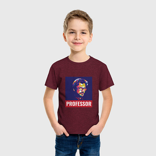Детская футболка Professor / Меланж-бордовый – фото 3