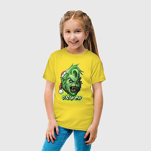 Детская футболка Гринч - похититель Рождества / Желтый – фото 4