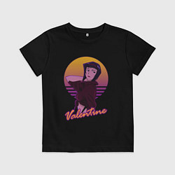 Футболка хлопковая детская Ретровэйв Фэй, цвет: черный