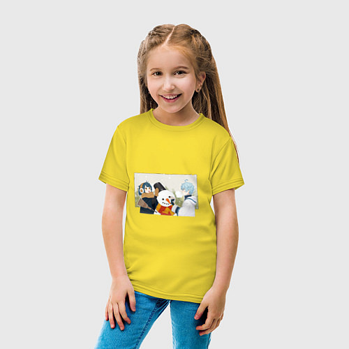 Детская футболка Зимняя радость / Желтый – фото 4