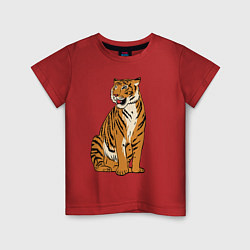 Футболка хлопковая детская Дерзкая независимая тигрица, цвет: красный