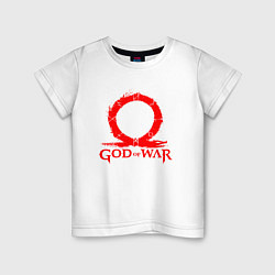 Футболка хлопковая детская GOD OF WAR RED LOGO RAGNAROK, цвет: белый