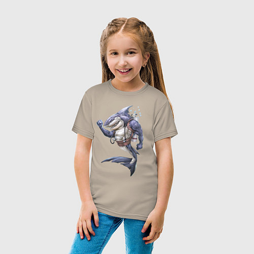 Детская футболка Самый крутой ныряльщик / Миндальный – фото 4
