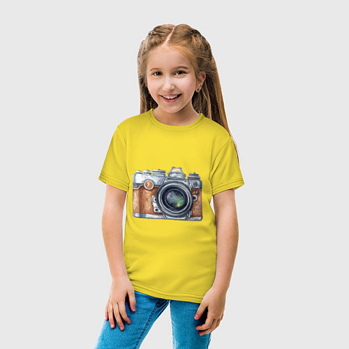 Детская футболка Ретро фотокамера / Желтый – фото 4