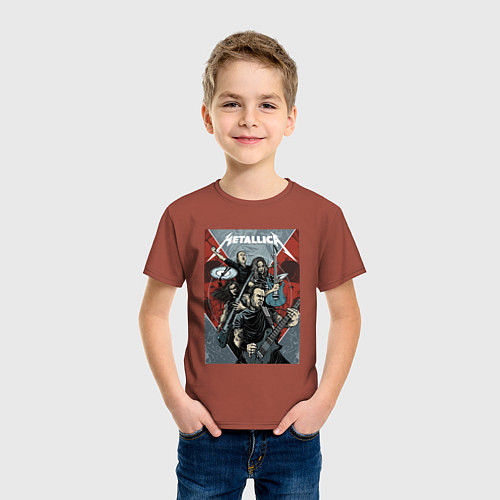 Детская футболка Metallica - cool dudes! / Кирпичный – фото 3
