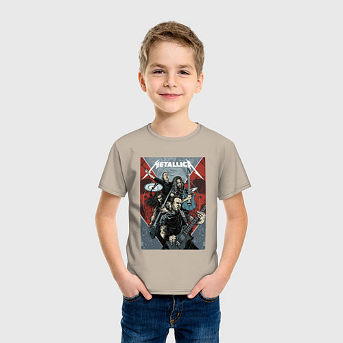 Детская футболка Metallica - cool dudes! / Миндальный – фото 3