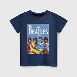 Футболка хлопковая детская The Beatles - world legend!, цвет: тёмно-синий