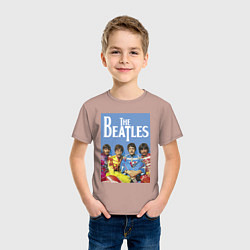 Футболка хлопковая детская The Beatles - world legend!, цвет: пыльно-розовый — фото 2