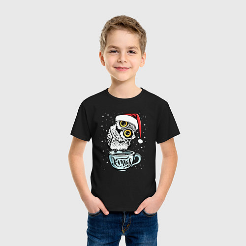 Детская футболка X-mas Owl / Черный – фото 3