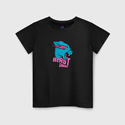 Футболка хлопковая детская Mr Beast Gaming, цвет: черный