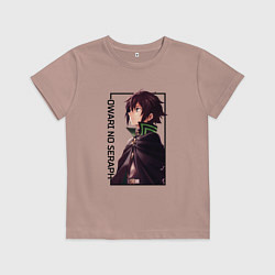 Футболка хлопковая детская Юичиро Хякуя Последний серафим, цвет: пыльно-розовый
