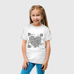 Футболка хлопковая детская QR Love, цвет: белый — фото 2