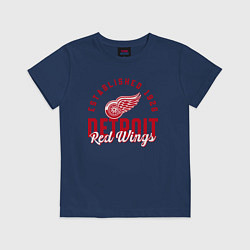 Футболка хлопковая детская Detroit Red Wings Детройт Ред Вингз, цвет: тёмно-синий