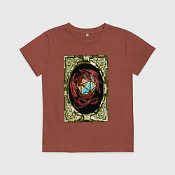 Футболка хлопковая детская Дракон и D20, цвет: кирпичный