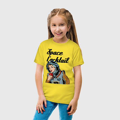 Детская футболка Космический коктейль / Желтый – фото 4