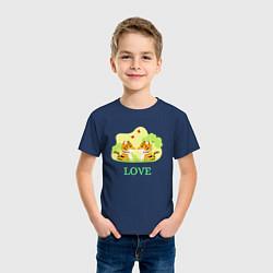 Футболка хлопковая детская Love влюбленные тигры, цвет: тёмно-синий — фото 2