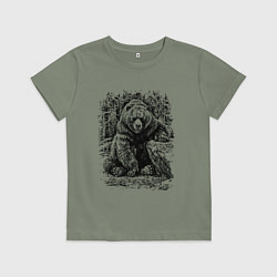 Футболка хлопковая детская Истинный хозяин Русского леса, цвет: авокадо