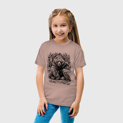 Детская футболка Истинный хозяин Русского леса / Пыльно-розовый – фото 4