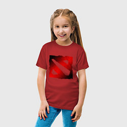 Футболка хлопковая детская ЧЁРНО КРАСНОЕ ЛОГО ДОТА 2 DOTA 2 LOGO, цвет: красный — фото 2