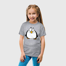 Футболка хлопковая детская Глазастый пингвин, цвет: меланж — фото 2