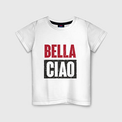 Футболка хлопковая детская Bella Ciao - Money Heist, цвет: белый