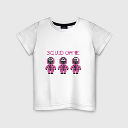 Футболка хлопковая детская Squid Game 8 Bit, цвет: белый