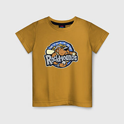 Футболка хлопковая детская Midland Rockhounds - baseball team, цвет: горчичный